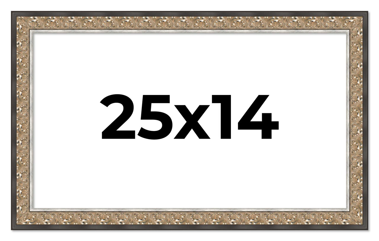 Ornate Silver Picture Frame - UV Acrylic, Backing Board, Hanging Hardware Included